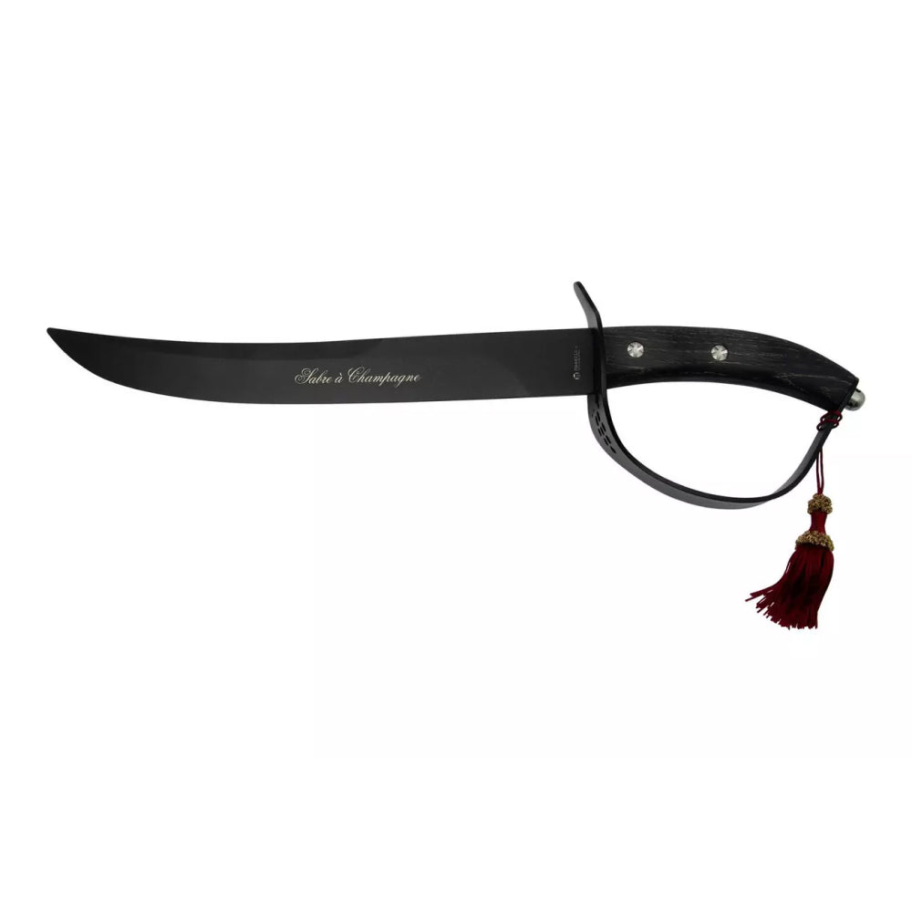 Maserin Champagnersäbel BLACK (Edelstahl mit Eichenholzgriff)
