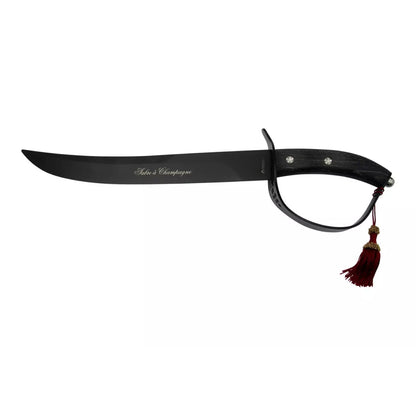 Maserin Champagnersäbel BLACK (Edelstahl mit Eichenholzgriff)