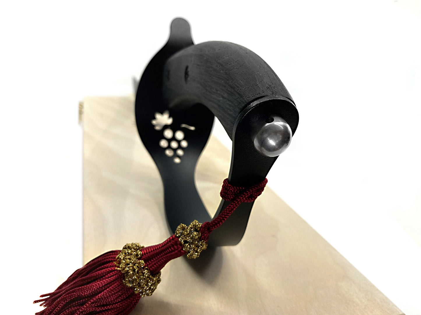 Maserin Champagnersäbel BLACK (Edelstahl mit Eichenholzgriff)