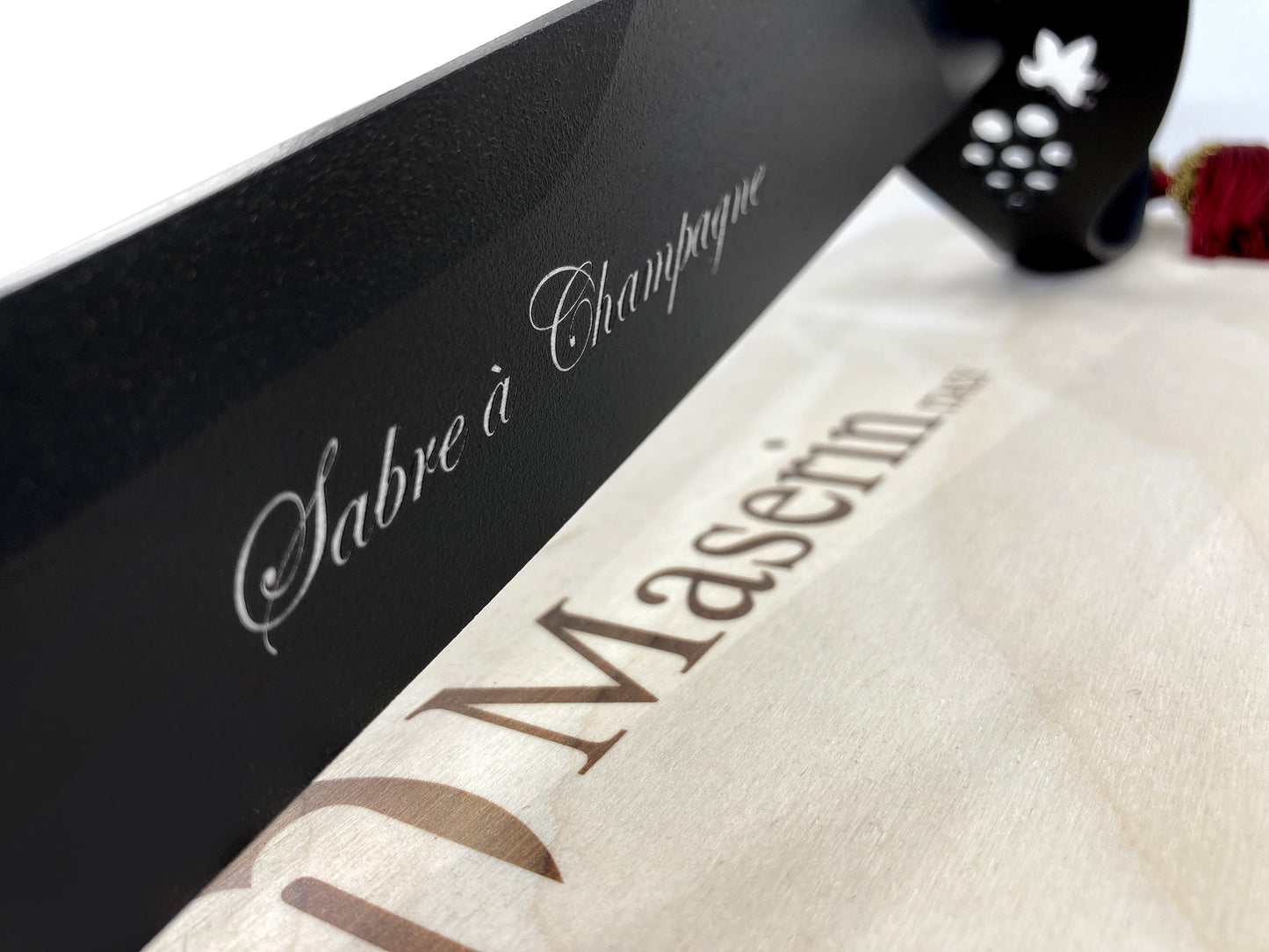Maserin Champagnersäbel BLACK (Edelstahl mit Eichenholzgriff)