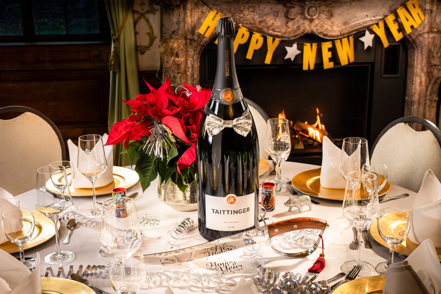 Maserin Champagnersäbel (Edelstahl mit braunem Holzgriff)